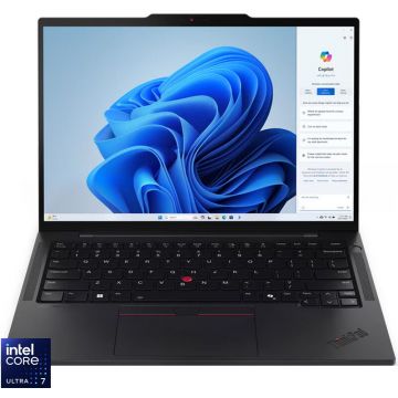 Lenovo Laptop Lenovo ThinkPad T14s Gen 5, Procesor Intel® Core™ Ultra 7 155U, Display 14 WUXGA (1920x1200), IPS, Memorie RAM 16GB LPDDR5x, Capacitate 512GB SSD, Placa video integrata Intel® Graphics, Windows 11 Pro, Negru