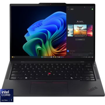 Lenovo Laptop Lenovo ThinkPad T14s Gen 6, Procesor Intel® Core Ultra 7 255U, Display 14 WUXGA (1920x1200), IPS, Memorie RAM 32GB LPDDR5x, Capacitate 512GB SSD, Placa video integrata Intel® Graphics, Windows® 11 Pro, Negru