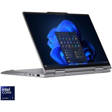 Lenovo Laptop Lenovo ThinkPad X1 2-in-1 Gen 9, Procesor Intel® Core Ultra 7 155U, Display 14 WUXGA (1920x1200), IPS, Touch, Display 16GB LPDDR5x, Capacitate 512GB SSD, Placa video integrata Intel® Graphics, Windows® 11 Pro, Grey