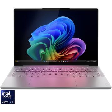 Lenovo Laptop Lenovo Yoga Slim 7 14ILL10, Procesor Intel® Core™ Ultra 7 256V, Display 14 2.8K WQXGA+ (2880 x 1800), OLED, 120Hz, Display 16GB LPDDR5x, Capacitate 1TB SSD, Placa video integrata Intel® Arc™ Graphics, Windows® 11 Home, Luna Grey