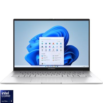 Laptop ASUS 14'' Zenbook 14 OLED UX3405CA, 3K 120Hz, Procesor Intel® Core™ Ultra 9 285H (24M Cache, up to 5.40 GHz), 32GB LPDDR5X, 1TB SSD, Intel Arc 140T, Win 11 Pro, Foggy Silver Laptop ASUS 14'' Zenbook 14 OLED UX3405CA, 3K 120Hz, Procesor Intel® Core™ Ultra 9 285H (24M Cache, up to 5.40 GHz), 32GB LPDDR5X, 1TB SSD, Intel Arc 140T, Win 11 Pro, Foggy Silver
