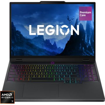 Lenovo Laptop Gaming Lenovo Legion 5 15AKP10 cu procesor AMD Ryzen™ AI 7 350 pana la 5.0GHz, 15.1 WQXGA, OLED, 165Hz, 32GB DDR5 RAM, 1TB SSD, NVIDIA® GeForce RTX™ 5060 8GB GDDR7, No OS, Eclipse Black