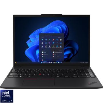 Laptop Lenovo 16'' ThinkPad T16 Gen 4, WUXGA IPS, Procesor Intel® Core™ Ultra 7 255U (12M Cache, up to 5.20 GHz), 32GB DDR5, 1TB SSD, Intel Graphics, 4G LTE, Win 11 Pro, Black Laptop Lenovo 16'' ThinkPad T16 Gen 4, WUXGA IPS, Procesor Intel® Core™ Ultra 7 255U (12M Cache, up to 5.20 GHz), 32GB DDR5, 1TB SSD, Intel Graphics, 4G LTE, Win 11 Pro, Black