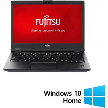 Laptop Refurbished Fujitsu Lifebook E548 HD 14 inch Intel Core i5-7300U 8GB 256GB SSD Windows 10 Home Black