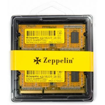 Memorie notebook Zeppelin 8GB, DDR3, 1600MHz, CL11, 1.35v, Dual Channel Kit Memorie notebook Zeppelin 8GB, DDR3, 1600MHz, CL11, 1.35v, Dual Channel Kit