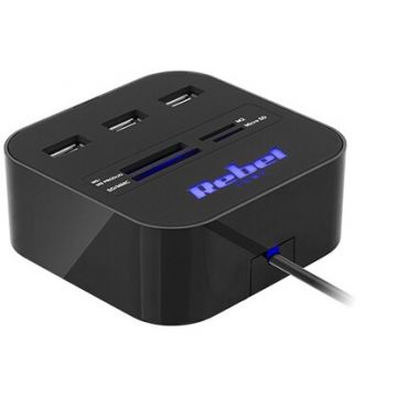 Card reader HUB 3X USB 2.0 SI CITITOR CARD SD/MICROSD