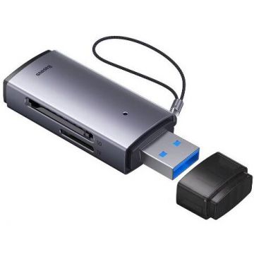 Card Reader Lite WKQX060013 Interfata USB 3.0 SD microSD Viteza pana la 480Mbp Metalic Argintiu