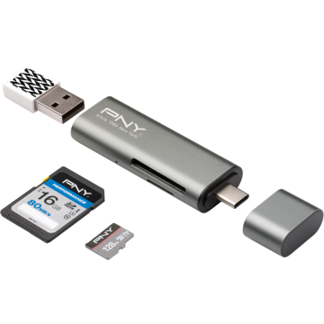 Card Reader USB-C USB-A Gri