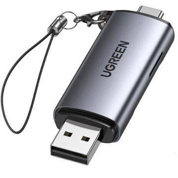 Cititor De Carduri CM185 Extern  Interfata USB 3.0/USB Type-C 3.0 Citeste/Scrie: SD MicroSD 5Gbps Maxim 2TB Negru