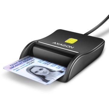 Cititor Electronic Carti de Identitate CRE-SM3N Smart Card FlatReader Negru