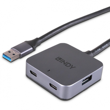 Hub 4 Porturi  USB 3.2 USB  3.1 Gen 1 USB  USB 3.0 5Gbs Gri