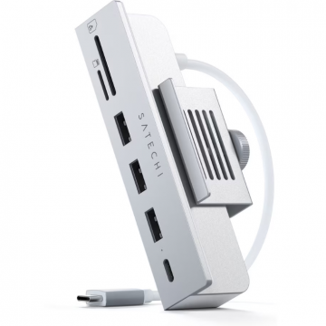 Hub Clema USB-C iMac  24inch  1x USB-C 3x USB-A 3.0 5Gbps Micro/SD Argintiu