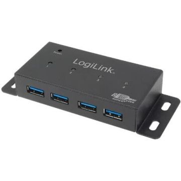 Hub Extern Porturi 4x USB 3.0 Conectare prin USB 3.0 Alimentare Retea 220V Negru