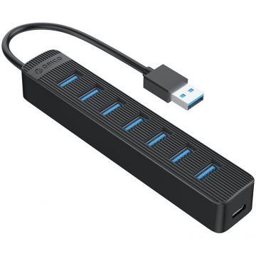 Hub Extern USB-A la 7xUSB-A 3.0 Cablu 15CM Negru