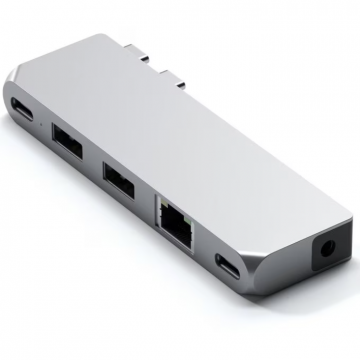 Hub Pro Mini Docking  Aluminiu 1xUSB4 96W  1xHDMI 6K 60Hz  2 x USB-A 3.0  1xEthernet  1xUSB-C  1xAudio  Argintiu
