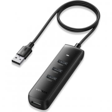 Hub USB CM416 Extern  USB 3.0 x4  ABS Port microUSB 5V 25cm Negru