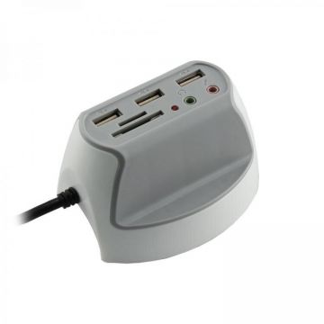 Hub USB Desktop DH-1 USB-2.0 x 3 + 3.5mm x 2 DH-1 Argintiu