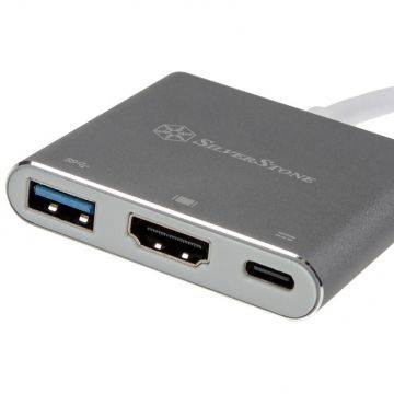 Hub USB DisplayPort 1.2, HDMI 2.0a USB 3.1 Typ C USB 3.1 Type-A 15cm Argintiu
