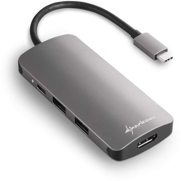 Hub USB USB 3.0 Type C Multiport Adapter - USB-C, HDMI, MicroSD, SD - dark grey