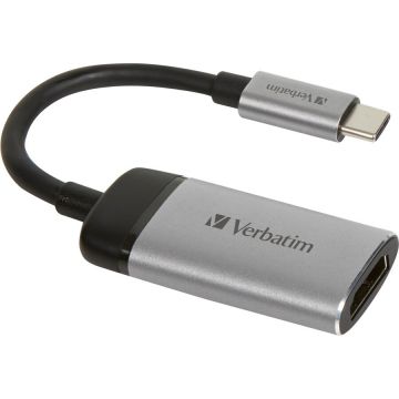 Hub USB USB adapter, USB-C male > HDMI female (silver/black, 10cm, 4K 60Hz)