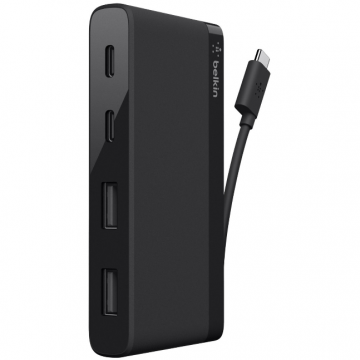 Hub x2 USB-C x2 USB-A 2.0 Negru