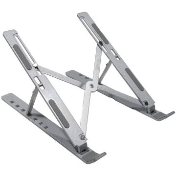 Stand Notebook 15.6 Pliabil Ajustabil 7 Trepte De Inaltime Husa De Transport Argintiu