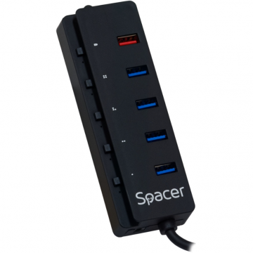 HUB Extern Porturi USB: USB 3.0 x 4 Port USB Quick Charge x 1 Conectare Prin USB 3.0 Alimentare 220V Negru