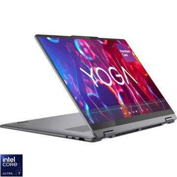 Laptop Lenovo 16'' Yoga 7 2-in-1 16ILL10, 2.8K OLED 120Hz Touch, Procesor Intel® Core™ Ultra 7 258V (12M Cache, up to 4.80 GHz), 32GB LPDDR5X, 1TB SSD, Intel Arc 140V, Win 11 Pro, Luna Grey, 3Yr Onsite Premium Care
