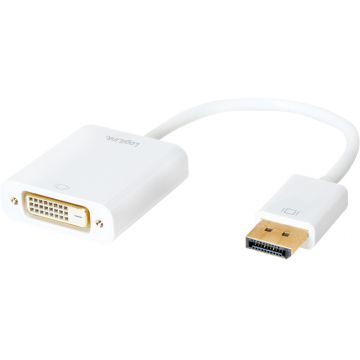 Adaptor Logilink 1x DisplayPort Male - 1x DVI-D Female, alb