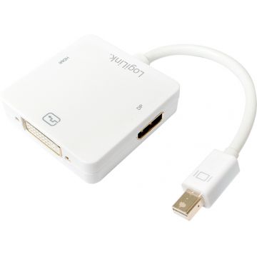 Adaptor Logilink 1x Mini DisplayPort - 1x HDMI + 1x DVI + 1x DisplayPort, alb