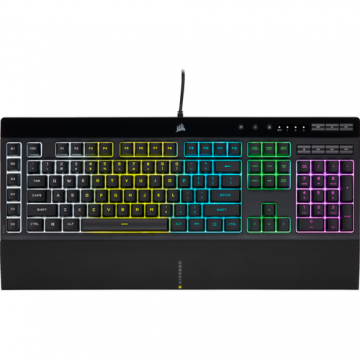 CORSAIR Tastatura Gaming Corsair K55 RGB PRO, iluminare RGB, USB (Negru)