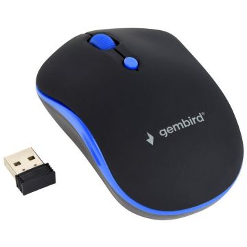 GEMBIRD Mouse Optic MUSW-4B-03-B, USB Wireless, Black-Blue