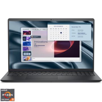 Laptop DELL 15.6'' Pro 15 Essential PV15255, FHD 120Hz, Procesor AMD Ryzen™ 5 7520U (4M Cache, up to 4.3 GHz), 8GB LPDDR5, 512GB SSD, AMD Radeon 610M, Linux, Carbon Black, 3Yr ProSupport