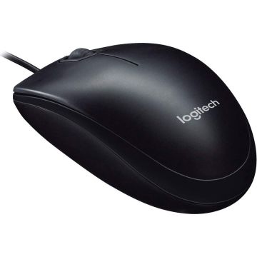 Logitech Mouse Logitech, USB, M90 cu fir, negru
