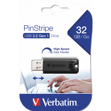 Verbatim Memorie USB Verbatim 49317 Pinstripe USB3.0 32GB, negru