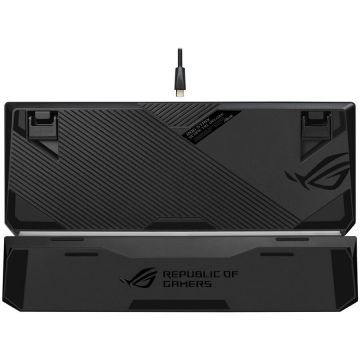 Asus Tastatura gaming mecanica ASUS ROG Strix Scope NX TKL Deluxe, RGB, switch-uri ROG NX Red