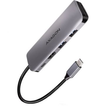 AXAGON Hub USB AXAGON, HMC-5, SUPERSPEED USB-C COMBO 5IN1 hub, Gri