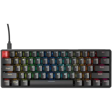 Glorious&nbsp;PC&nbsp;Gaming&nbsp;Race Tastatura mecanica gaming Glorious PC Gaming Race GMMK Compact, iluminare RGB, switch Gateron Brown, US-Layout, Negru