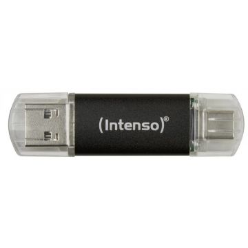 Intenso Memorie USB Pendrive  Intenso Twist Line 128 GB, stick USB (antracit/transparent, USB-A 3.2 Gen 1, USB-C