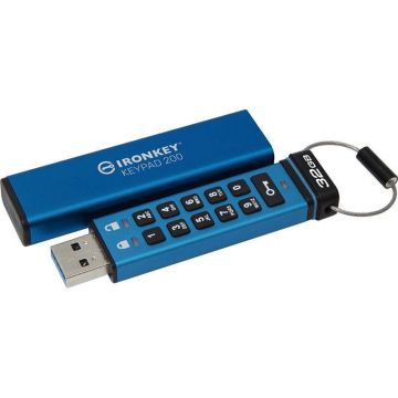 Kingston Memorie USB Kingston IronKey Keypad 200 32GB USB-A 3.0 Blue
