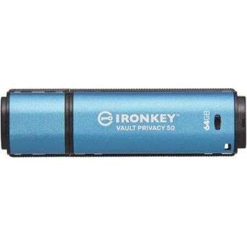 Kingston Memorie USB Kingston IronKey Vault Privacy 50, 64GB , USB 3.2, Blue