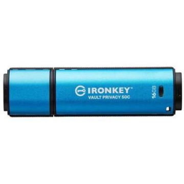 Kingston Memorie USB Kingston IronKey Vault Privacy 50C 16GB USB-C Blue