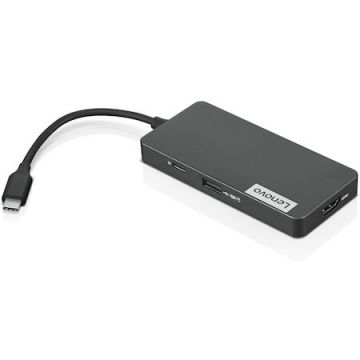 Lenovo Docking station USB-C Lenovo 7-in-1, Negru