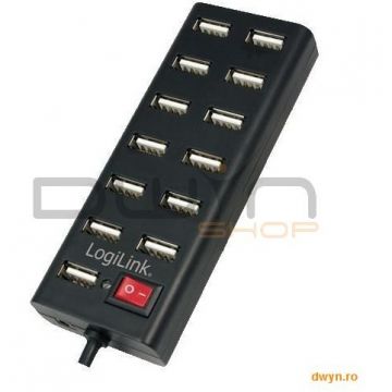 logilink HUB USB 2.0 extern, 13*USB, incl. alimentare 3.5A, black, Logilink 'UA0126'