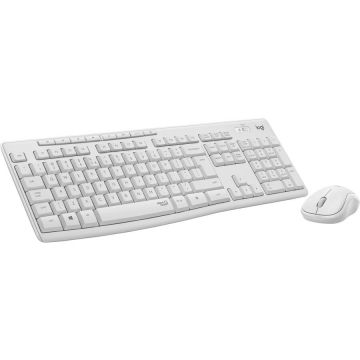 Logitech Kit wireless tastatura si mouse Logitech MK295 Silent, layout US INTL, Off White