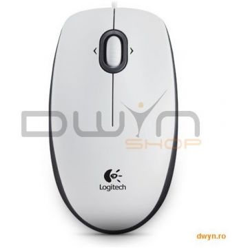 Logitech MOUSE Logitech 'B100' OEM Optical USB Mouse, White '910-003360'