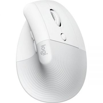 Logitech Mouse Wireless Logitech Lift for Mac, Vertical Ergonomic, Bluetooth, Alb