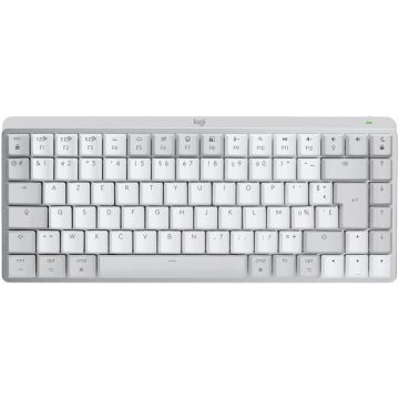 Logitech Tastatura Wireless Logitech MX Mechanical Perfomance Mini for Mac, Iluminata, Silentioasa, USB, BT, US INT, Gri-Alb