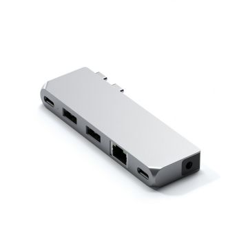 Satechi Docking Satechi Pro Hub Mini din aluminiu 1xUSB4 96W, 1xHDMI 6K 60Hz, 2 x USB-A 3.0, 1xEthernet, 1xUSB-C, 1xAudio, Argintiu