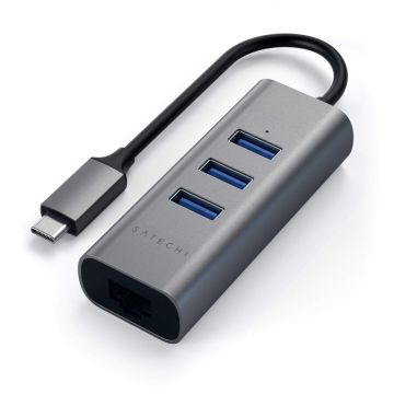 Satechi Hub Satechi USB-C 3x USB 3.0, Ethernet, Gri spatial